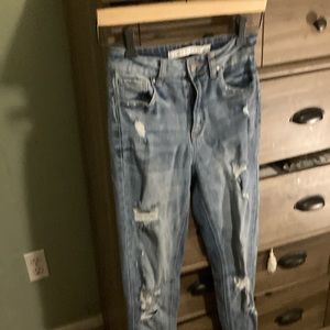 Tinseltown mom jeans medium wash lightly distressed size 3
